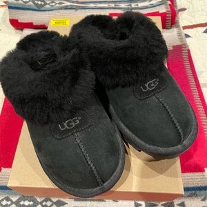 UGG Coquette Black Shesrling Slippers 6